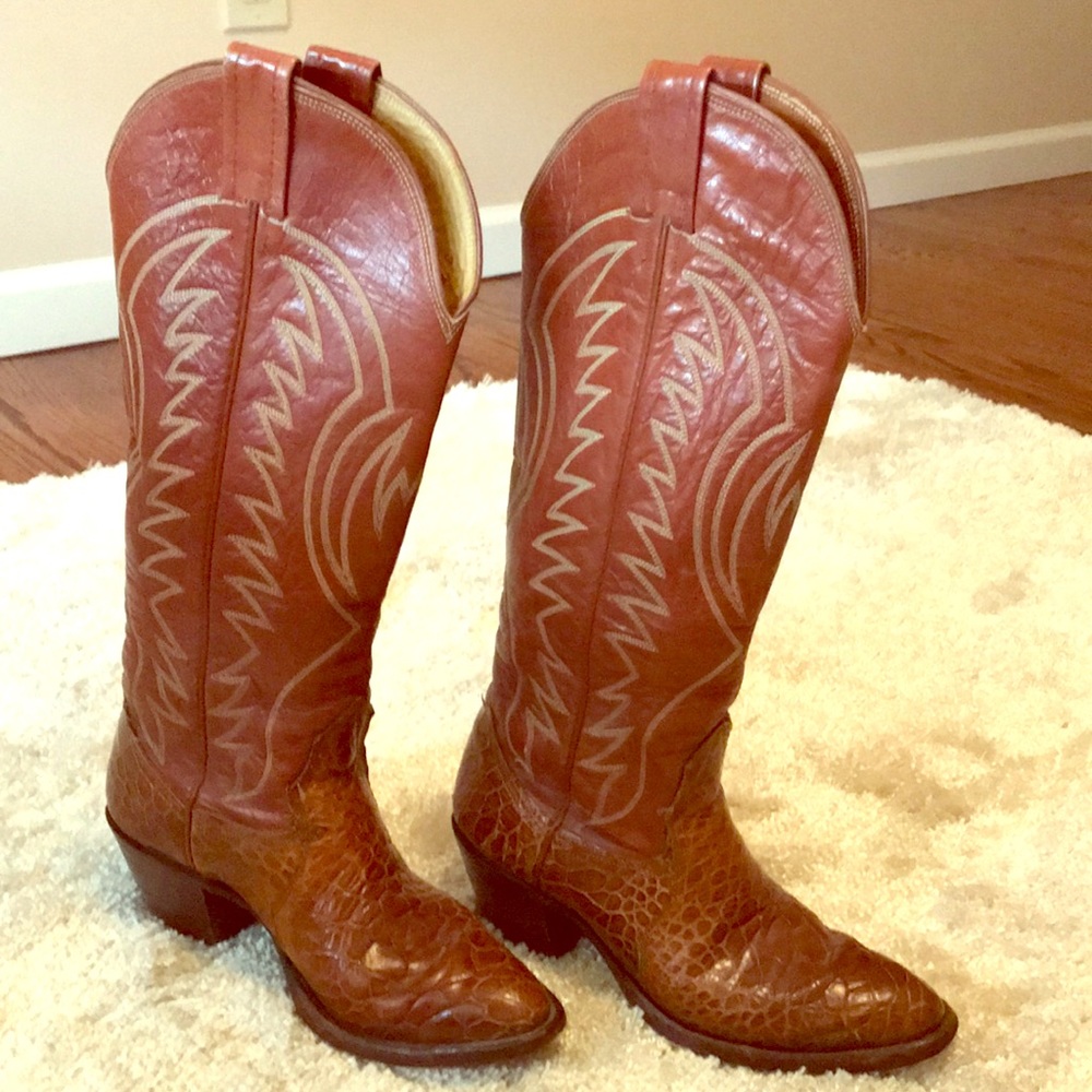 Nocona Authentic leather/alligator cowboy boots